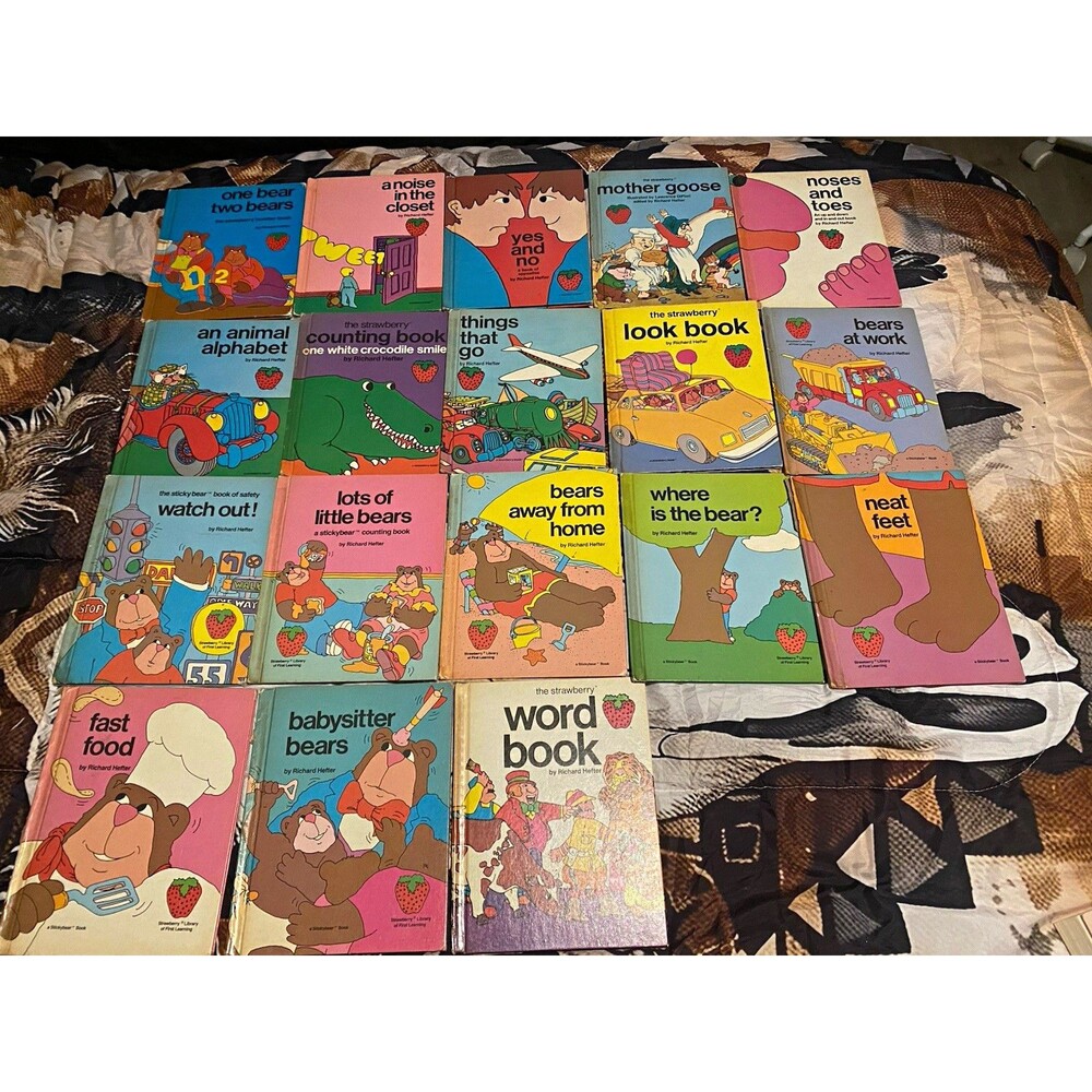 Vintage 1970's 80's Strawberry Stickybear Book lot Richard Hefter